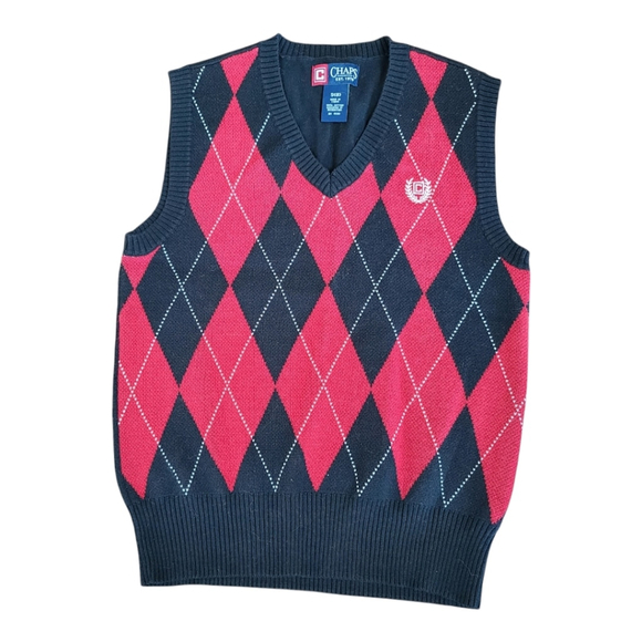 Chaps Boys' Argyle Sweater Vest Size S 8 - Picture 2 of 6